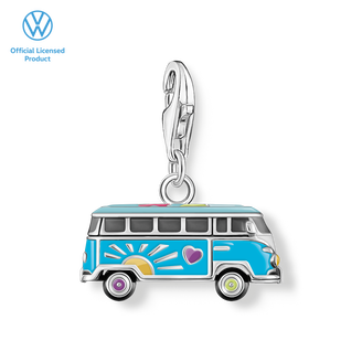 Silver charm pendant Volkswagen blue hippie bus from the Charm Club collection in the THOMAS SABO online store