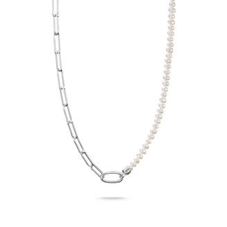 Charm necklace paperclip and pearls with Connect link silver from the  collection in the THOMAS SABO online store