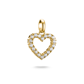 Charm pendant heart with white stones Connect gold-plated from the  collection in the THOMAS SABO online store