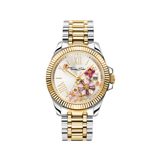 Women&rsquo;s watch flowers from pink colored stones bicolour from the  collection in the THOMAS SABO online store