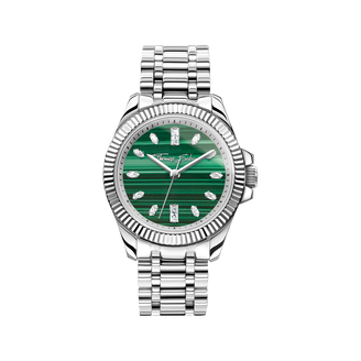 Silver ladies&#39; watch Divine Jewellery Stone with green malachite from the  collection in the THOMAS SABO online store