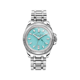 Silver ladies&#39; watch Divine Jewellery Stone with imitation turquoise from the  collection in the THOMAS SABO online store